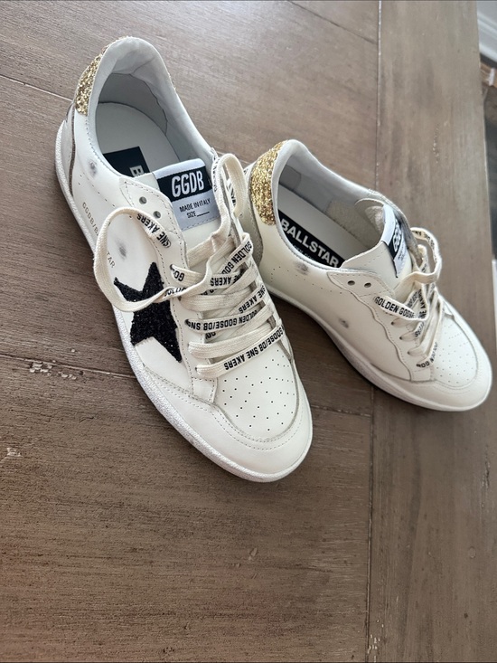 Golden Goose Shoes - Golden Goose Ball Star Sneakers with Black Star & Gold Heel